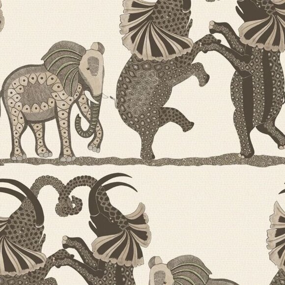 Cole & Son Other - NEW Cole and Son Safari Dance Wallpaper Neutral Charcoal 109/8036 Elephants